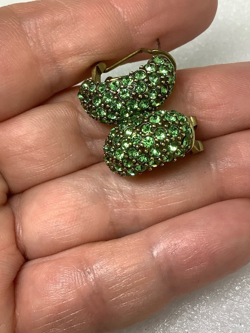Heidi Daus Green Swarovski Crystal Pavé Clip-On Earrings - Women's Jewelry